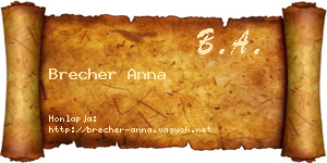 Brecher Anna névjegykártya