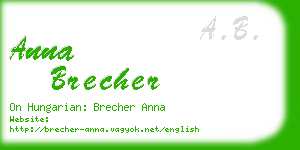 anna brecher business card